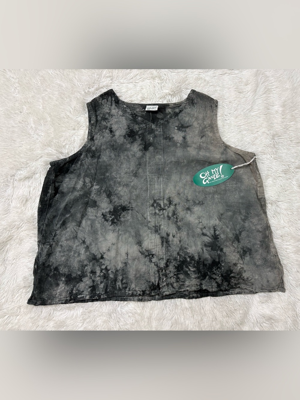 Oh My Gauze! Black Tie-Dye Sleeveless Tank